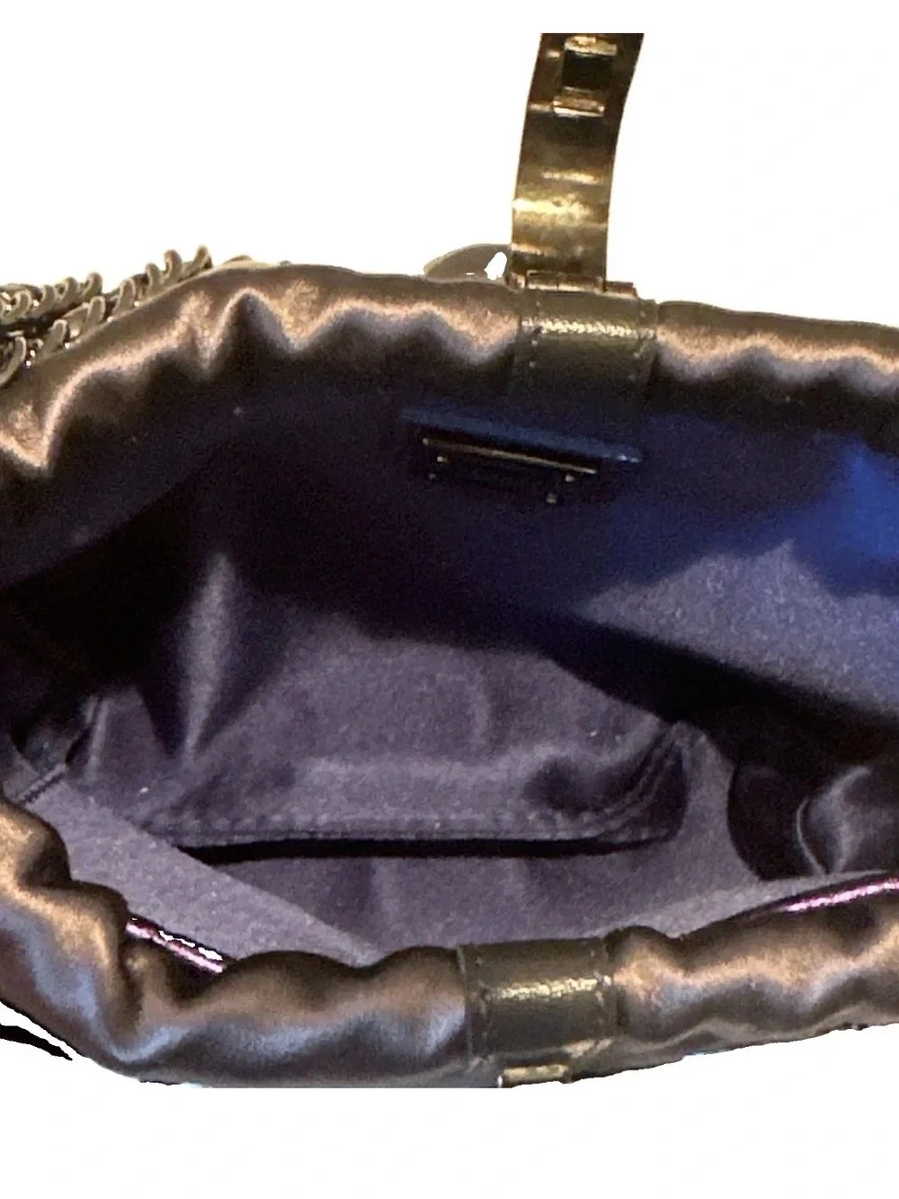 Stuart Weitzman Black Evening Clutch Mesh Metallic Formal Handbag Vintage Glam